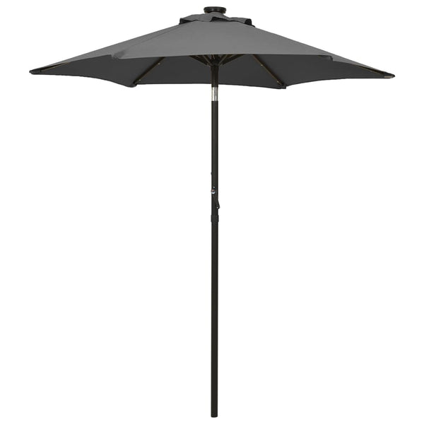 Anthrazitfarbener Sonnenschirm mit LED-Beleuchtung Amry 200x211cm (Aluminium)