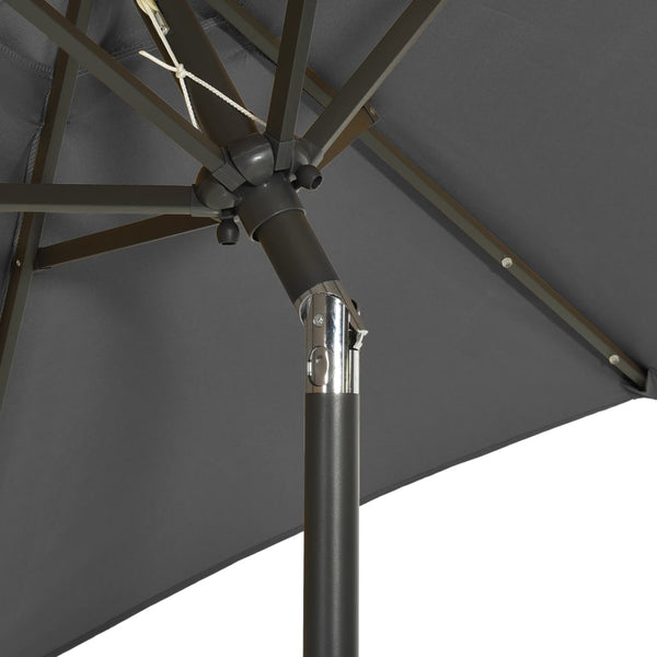 Anthrazitfarbener Sonnenschirm mit LED-Beleuchtung Amry 200x211cm (Aluminium)