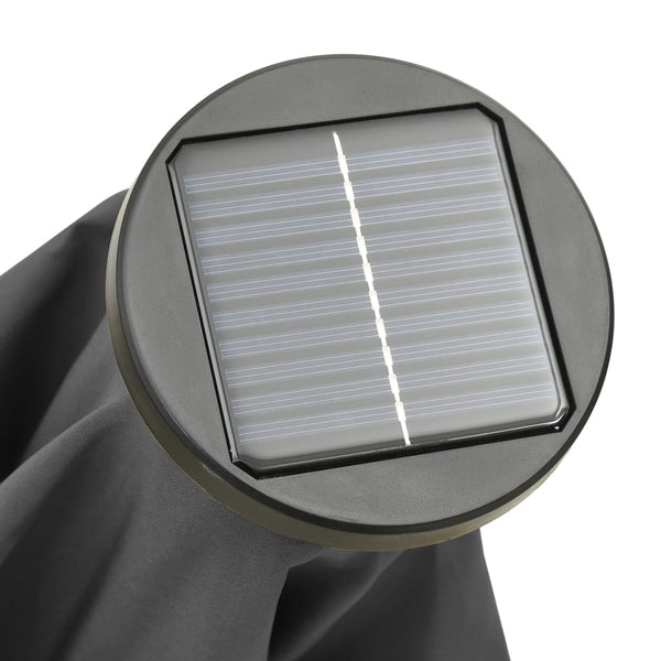 Anthrazitfarbener Sonnenschirm mit LED-Beleuchtung Amry 200x211cm (Aluminium)