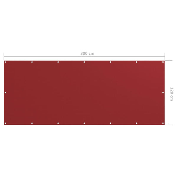 Roter Balkonsichtschutz Elvin 120x300cm (Oxford-Gewebe)