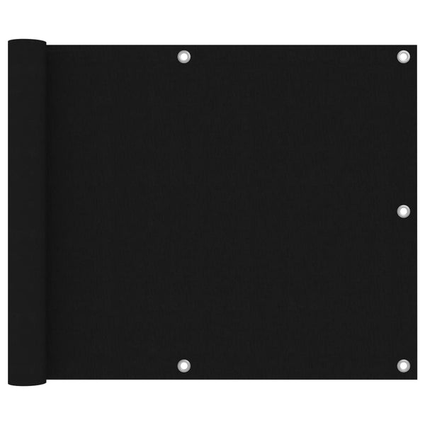 Schwarzer Balkonsichtschutz Elvin 75x400cm (Oxford-Gewebe)