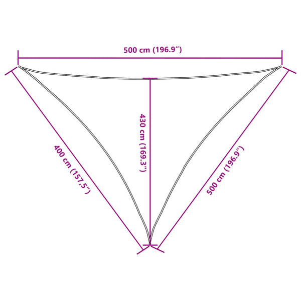 Sonnensegel aus Cremefarbenem Oxford-Gewebe, Dreieck Nicalaie 4x5x5 m