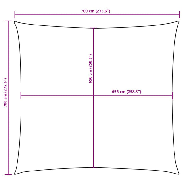 Weißes Sonnensegel Oxford-Gewebe Quadrat Wallington 7x7 m
