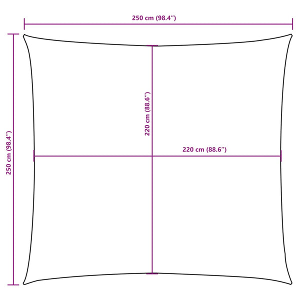 Terracotta Sonnensegel Oxford-Gewebe Quadrat Wallington 2,5x2,5 m