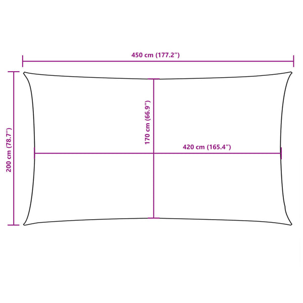 Dunkelgrünes Sonnensegel Oxford-Gewebe Rechteck Larisia 2x4,5 m