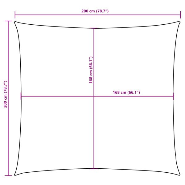 Rotes Sonnensegel Oxford-Gewebe quadratisch Wallington 2x2 m
