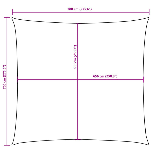 Rotes Sonnensegel aus Oxford-Gewebe Wallington 7x7 m