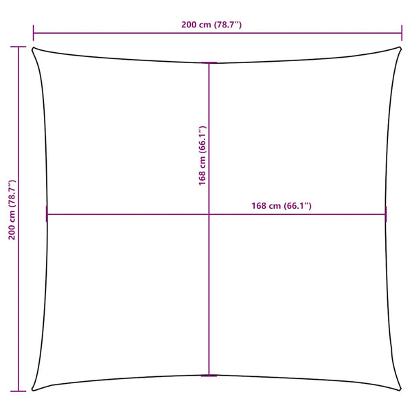 Schwarzes Sonnensegel Oxford-Gewebe Quadrat Wallington 2x2 m