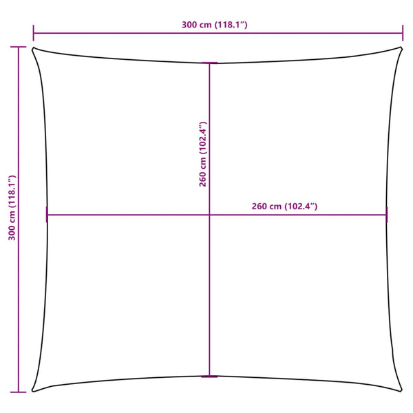 Sonnensegel Oxford-Gewebe Wallington 3x3 m, schwarz