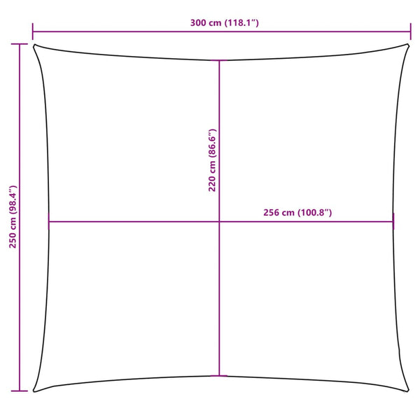 Schwarzes Sonnensegel Oxford-Gewebe rechteckig Larisia 2,5x3 m