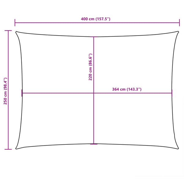 Sonnensegel Oxford-Gewebe rechteckig Larisia 2,5x4 m, schwarz