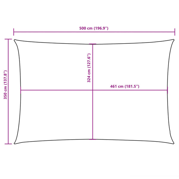 Schwarzes Sonnensegel Oxford-Gewebe Rechteck Larisia 3,5x5 m