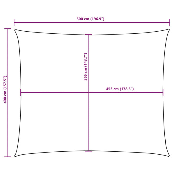 Schwarzes Sonnensegel Oxford-Gewebe Rechteck Larisia 4x5 m