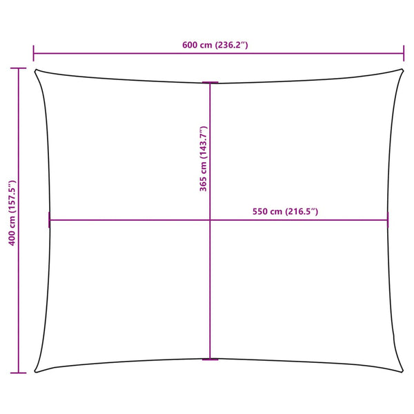 Schwarzes Sonnensegel Oxford-Gewebe Rechteck Larisia 4x6 m