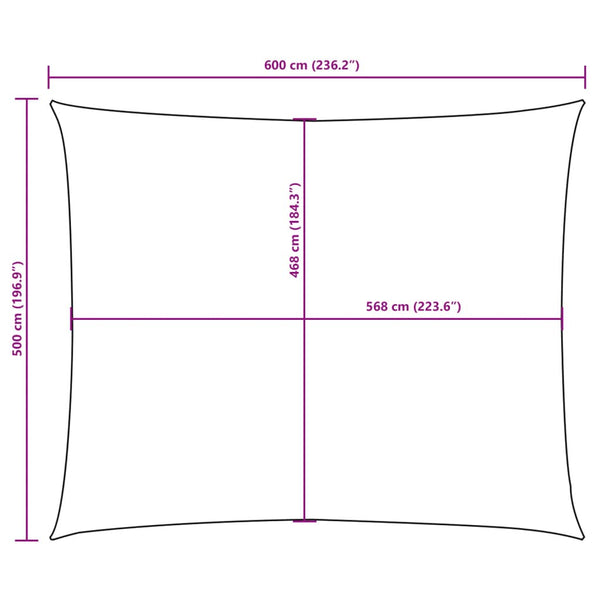 Schwarzes Sonnensegel Oxford-Gewebe Rechteck Larisia 5x6 m