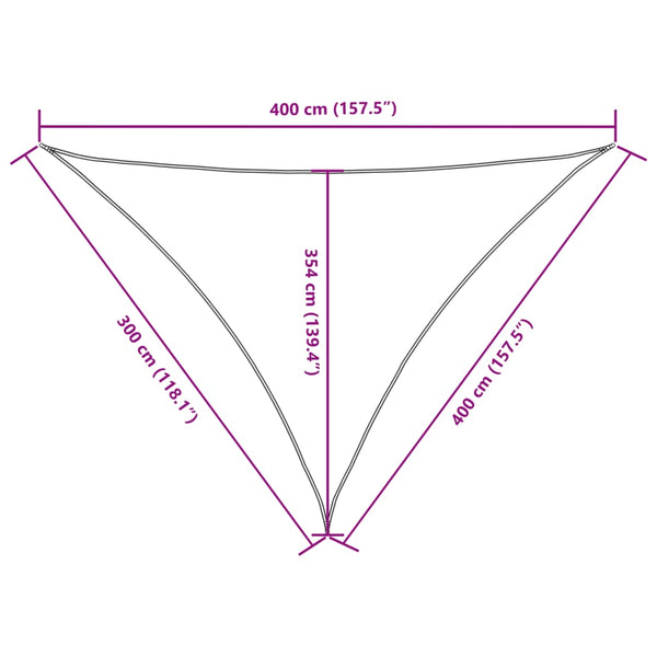 Schwarzes Sonnensegel Oxford-Gewebe Dreieck Nicalaie 3x4x4 m