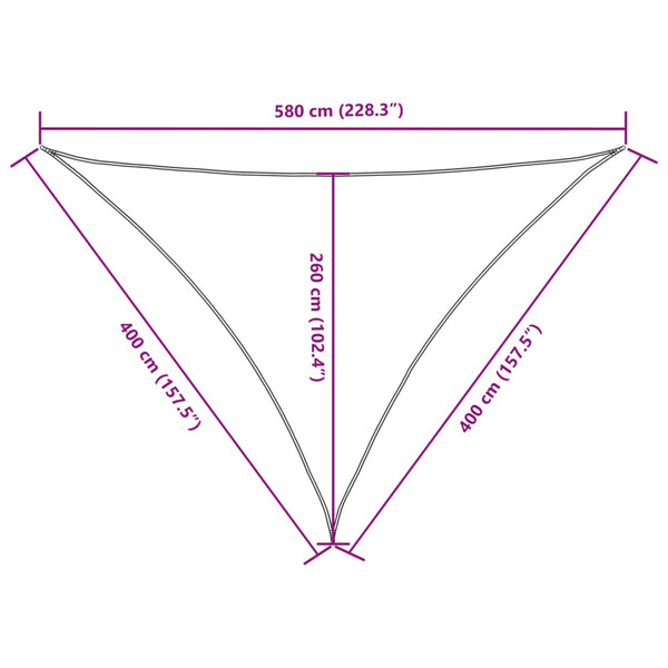Schwarzes Sonnensegel, Oxford-Gewebe, Dreieck Nicalaie 4x4x5,8 m