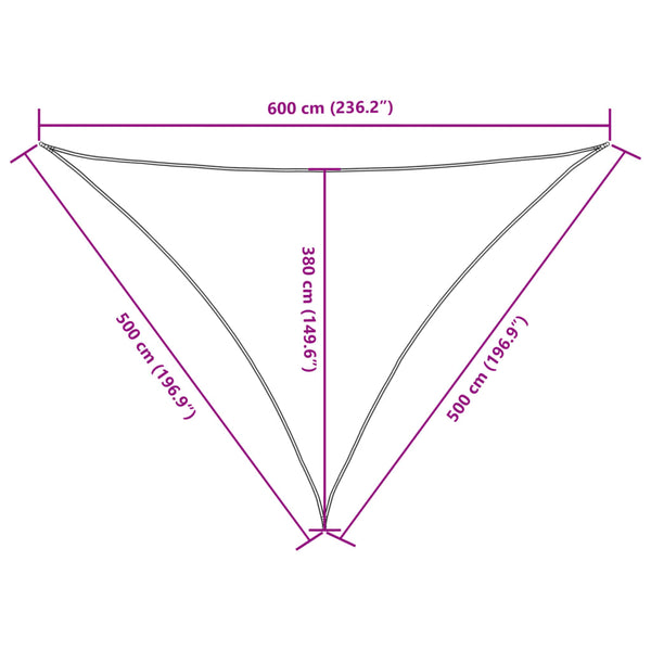 Schwarzes Sonnensegel Oxford-Gewebe Dreieck Nicalaie 5x5x6 m