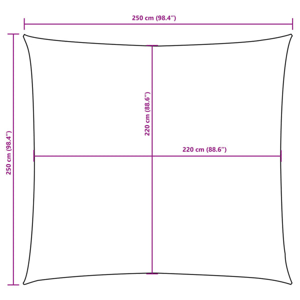 Braunes Sonnensegel Oxford-Gewebe Wallington 2,5x2,5 m