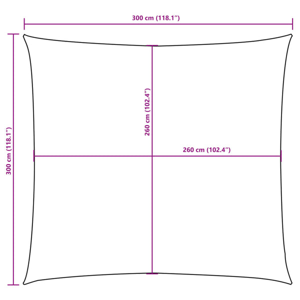 Braunes Sonnensegel Oxford-Gewebe Wallington 3x3 m