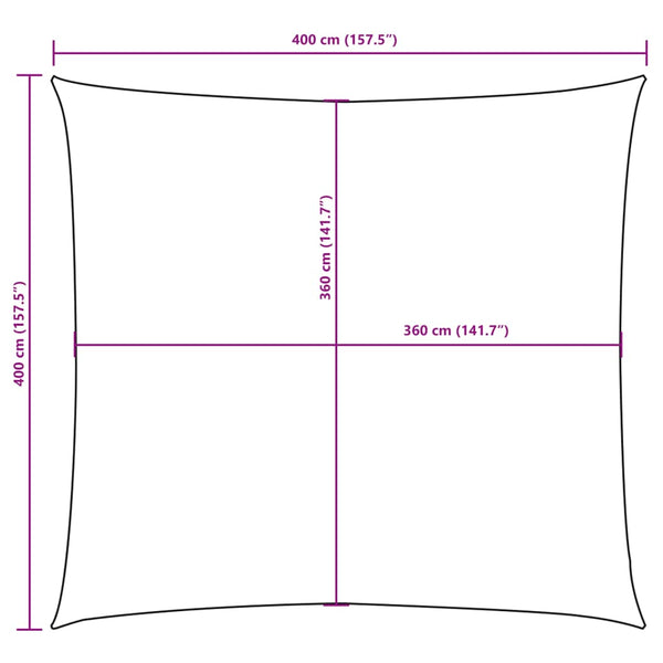 Braunes Sonnensegel Oxford-Gewebe Wallington 4x4 m