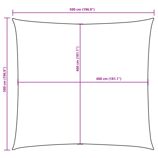 Braunes Sonnensegel Oxford-Gewebe Wallington 5x5 m