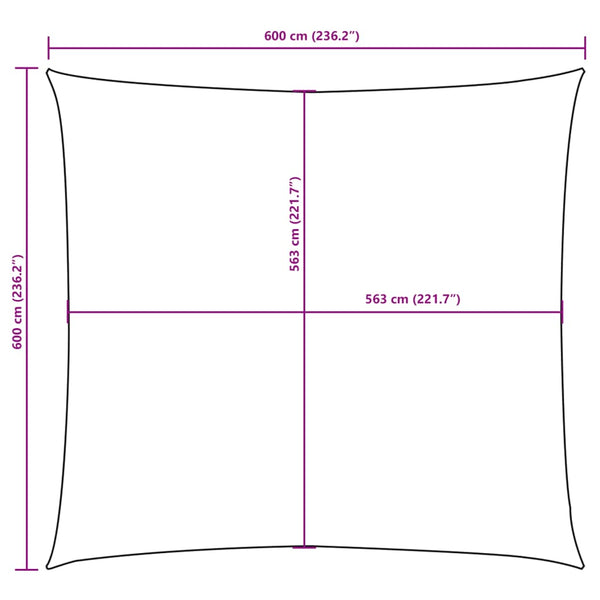 Braunes Sonnensegel aus Oxford-Gewebe Wallington 6x6 m