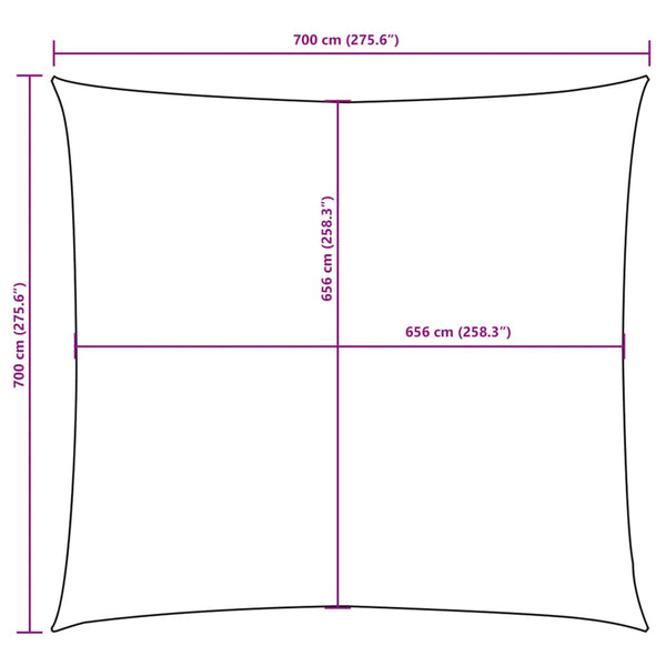 Braunes Sonnensegel Oxford-Gewebe Wallington 7x7 m
