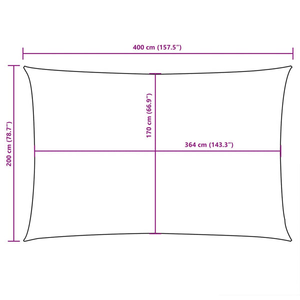 Braunes Sonnensegel Oxford-Gewebe rechteckig Larisia 2x4m