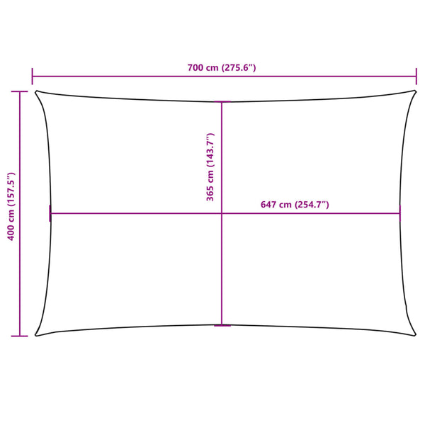 Braunes Sonnensegel Oxford-Gewebe rechteckig Larisia 4x7 m