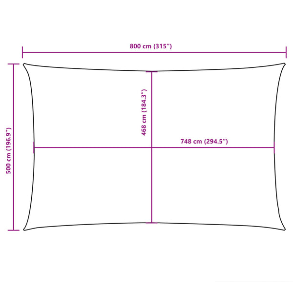 Braunes Sonnensegel Oxford-Gewebe rechteckig Larisia 5x8 m