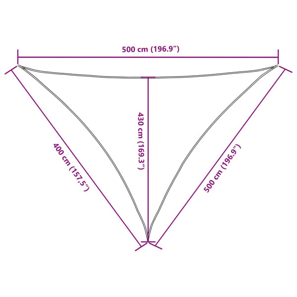 Braunes Sonnensegel Oxford-Gewebe Dreieck Nicalaie 4x5x5 m