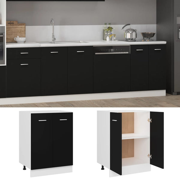 Unterschrank Pompilas 60x46x81,5cm, schwarz (Holz)