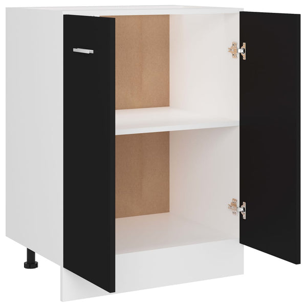 Unterschrank Pompilas 60x46x81,5cm, schwarz (Holz)