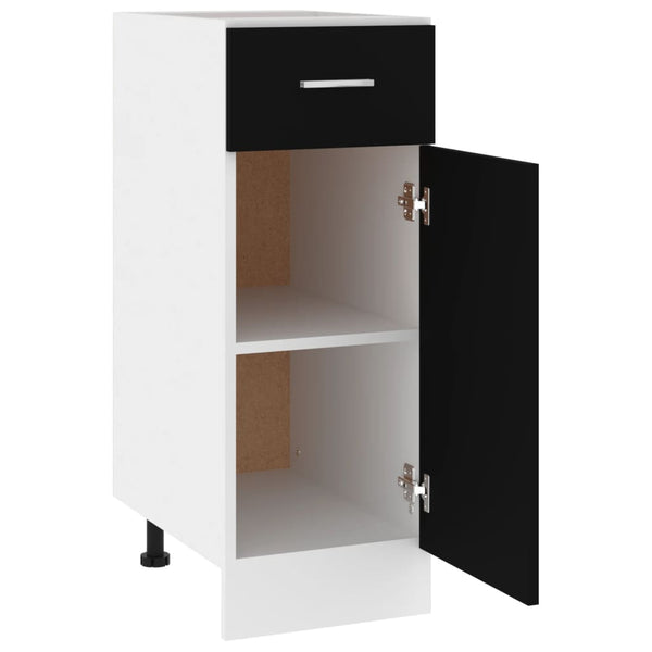 Schwarzer Unterschrank Pompilas 30x46x81,5cm (Spanplatte)