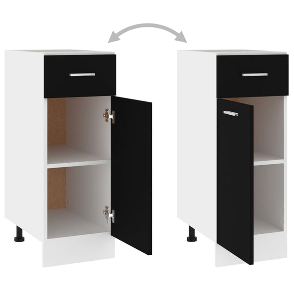 Schwarzer Unterschrank Pompilas 30x46x81,5cm (Spanplatte)