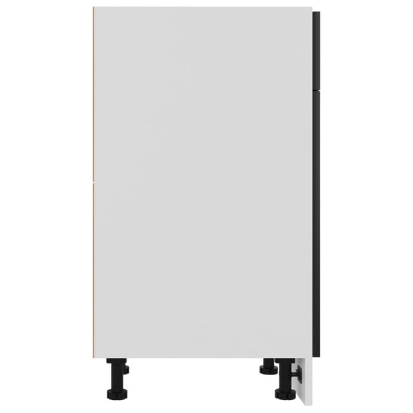 Schwarzer Unterschrank Pompilas 30x46x81,5cm (Spanplatte)