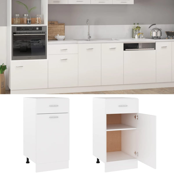 Weißer Unterschrank Pompilas 40x46x81,5cm (Holz)