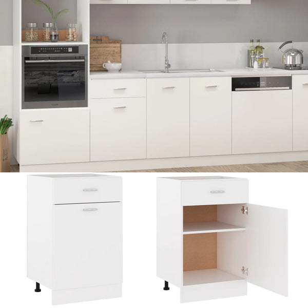 Weißer Unterbauschrank Pompilas 50x46x81,5cm (Holz)