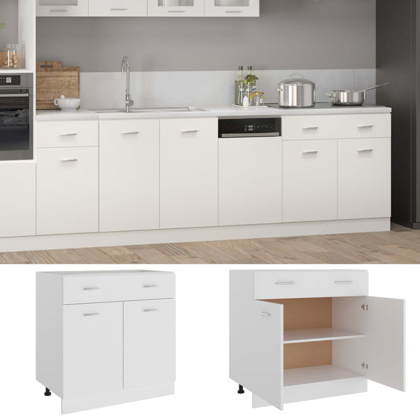 Weißer Hochschrank Pompilas 80x46x81,5cm (Holz)