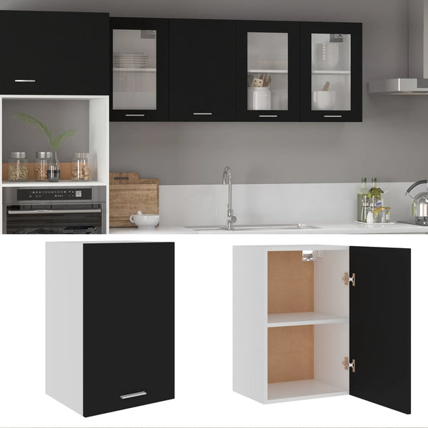 Schwarzer Wandschrank Pompilas 39,5x31x60cm (Holz)