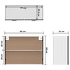 Wandschrank Pompilas Schwarz 80x31x60cm (Holz)