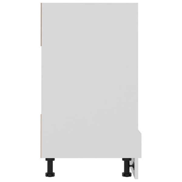 Weißer Ofenschrank Pompilas 60x46x81,5cm (Holz)
