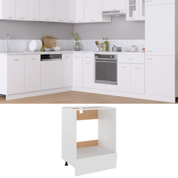 Weißer Ofenschrank Pompilas 60x46x81,5cm (Holz)