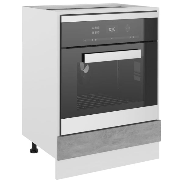 Betongrauer Ofenschrank Pompilas 60x46x81,5cm (Holz)