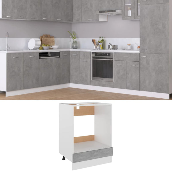 Betongrauer Ofenschrank Pompilas 60x46x81,5cm (Holz)