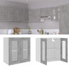 Betongrauer Wandschrank mit Glas Pompilas 60x31x60cm (Holz)