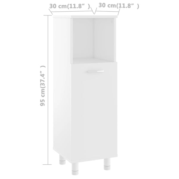 Weißer Badezimmerschrank Alecolina 30x30x95cm (Holz)