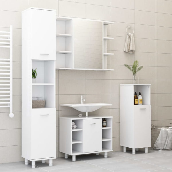 Weißer Badezimmerschrank Alecolina 30x30x95cm (Holz)