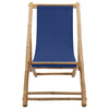 Marineblauer Deckchair aus Bambus und Stoff Mocanel